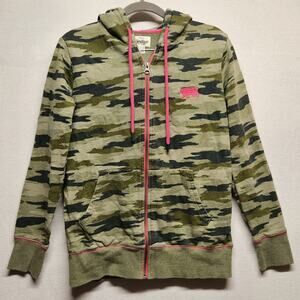 Heritage Hoodie Size Small Woodland Camo Green Pink Full Zip Hooded 146984